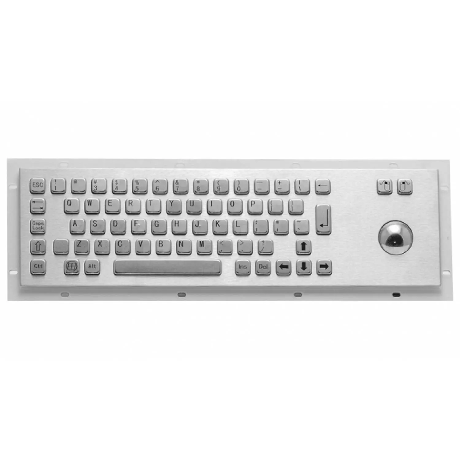 Rugged panel mount keyboard with trackball KB-000-NW0S0T3