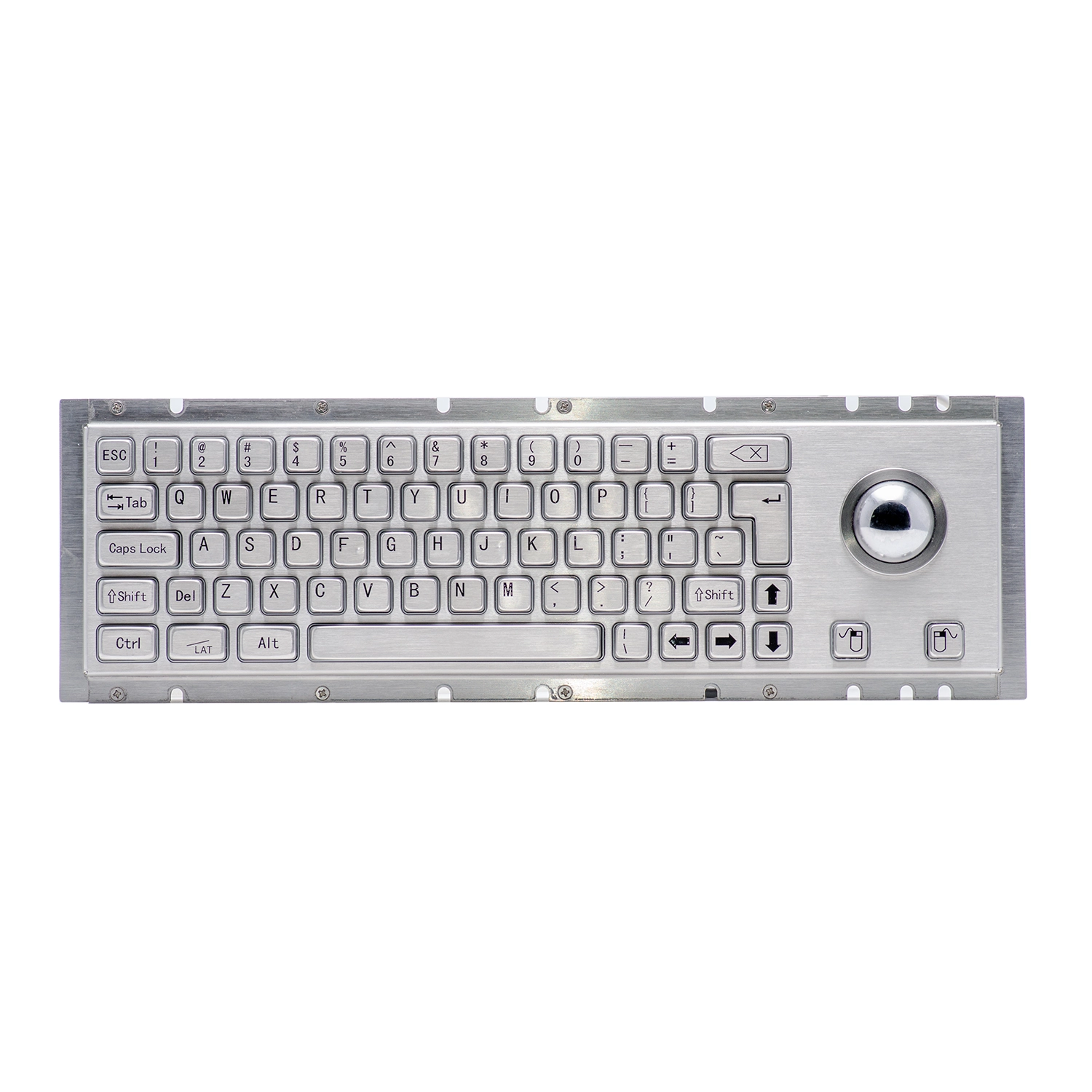Rugged panel mount keyboard with trackball KB-000-NW0S0T11